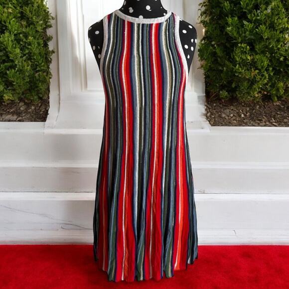 Free People Womens Dress Sz S Rainbow Dragon Metallic Striped Mini Sweater - Picture 4 of 10